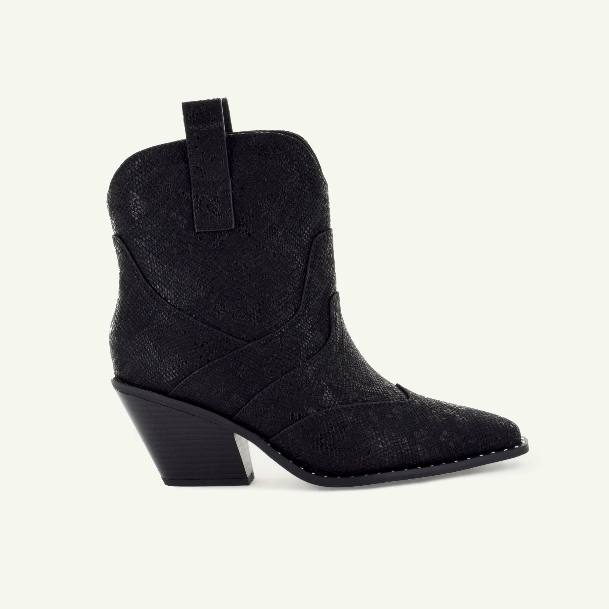 ISABEL: WESTERN BOOTIE - BLACK SNAKE